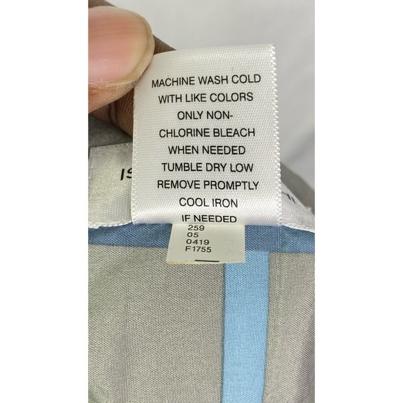 Isaac Mizrahi Womens A Line Skirt Silver Blue Windowpane Bow Zip 8 New - Picture 5 of 7